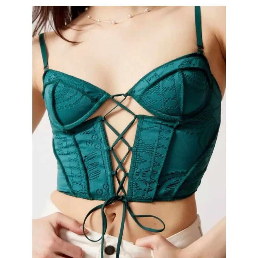 NEW Urban Outfitters Out From Under Lace Up Corset Top Women’s Small